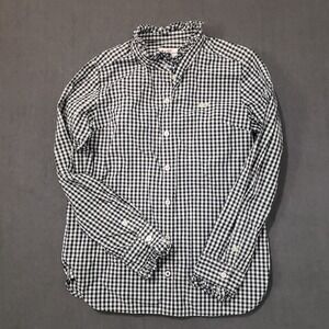 Vineyard Vines Girls 10  Plaid Button Down Shirt Blouse Gingham Top Ruffle Trim